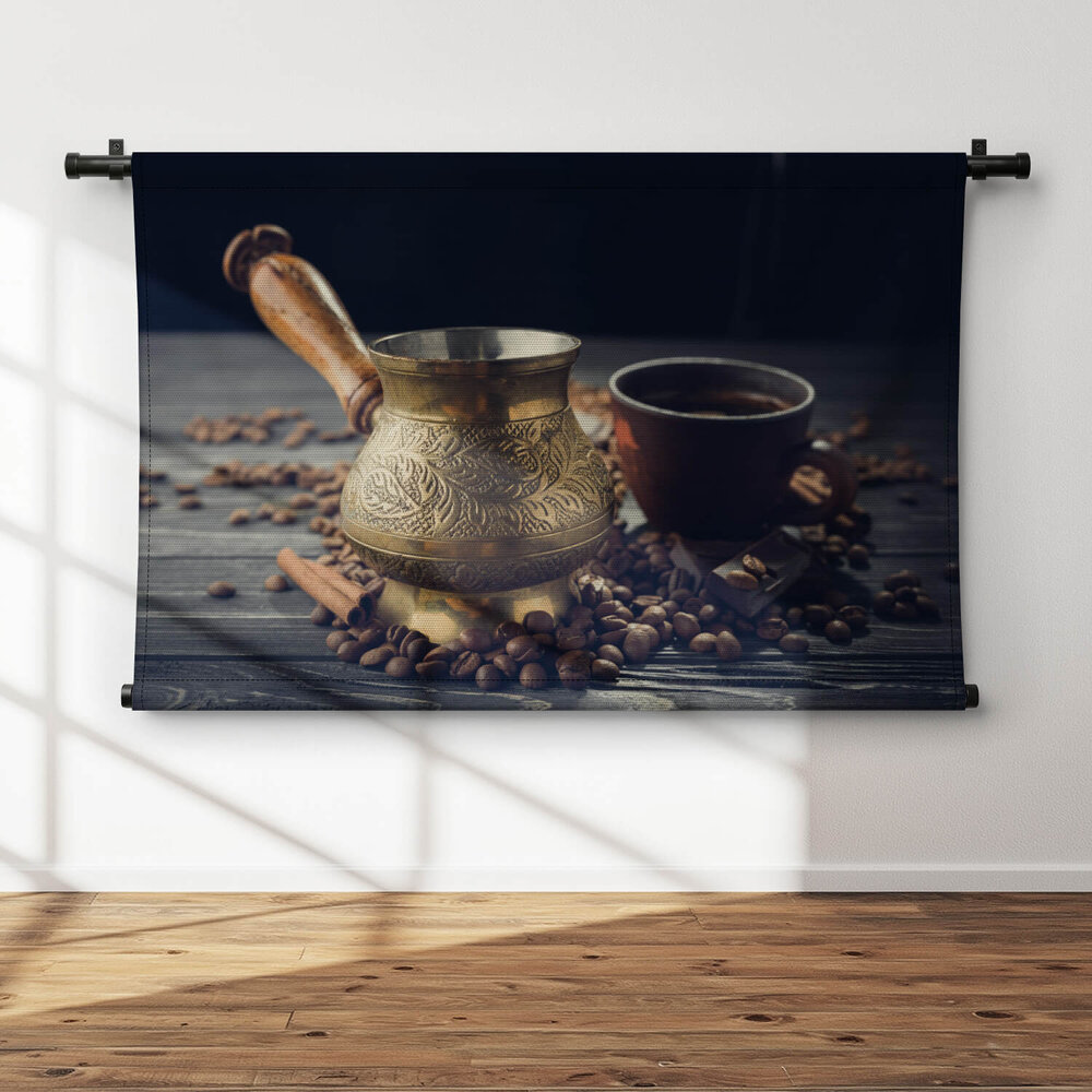 Turkse koffie met geroosterde bonen