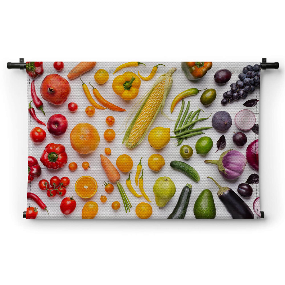Samenstelling van fruit en groenten in regenboogkleuren