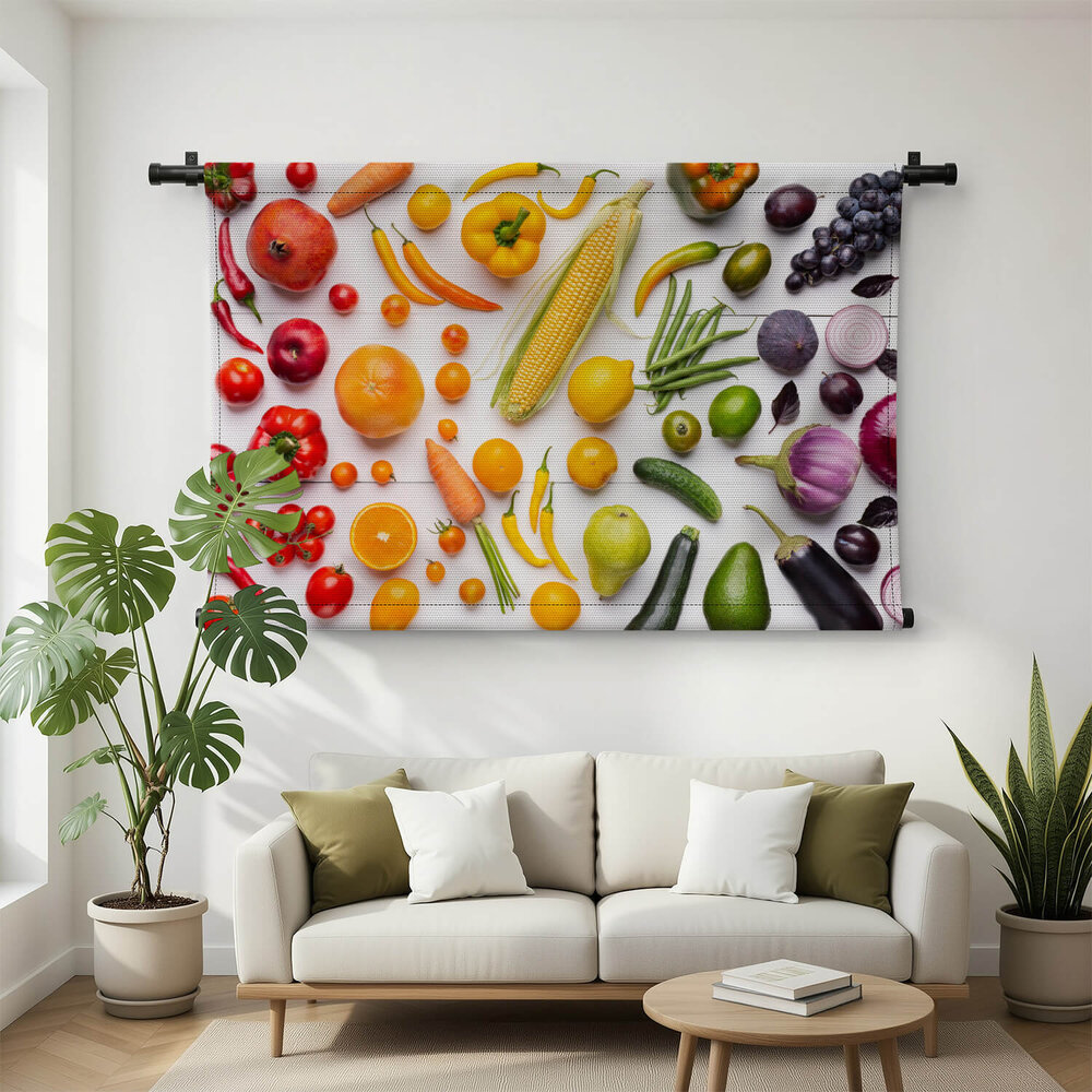 Samenstelling van fruit en groenten in regenboogkleuren