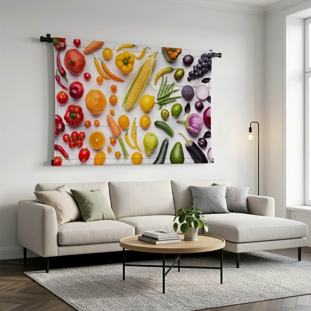 Samenstelling van fruit en groenten in regenboogkleuren