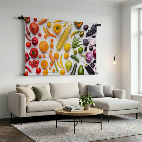 Samenstelling van fruit en groenten in regenboogkleuren
