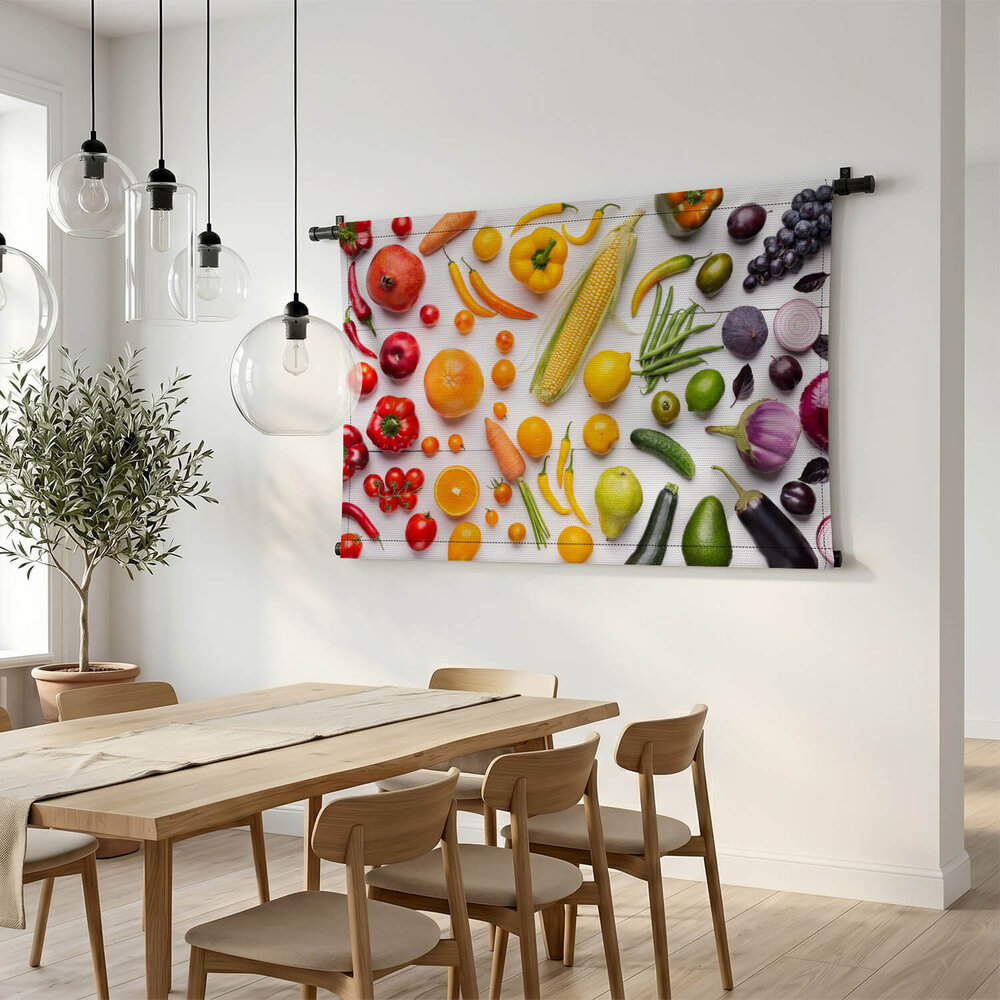 Samenstelling van fruit en groenten in regenboogkleuren