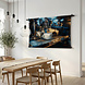 Detail espressomachine met piston