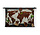 Wereldkaart van koffie en bonen op wit doek