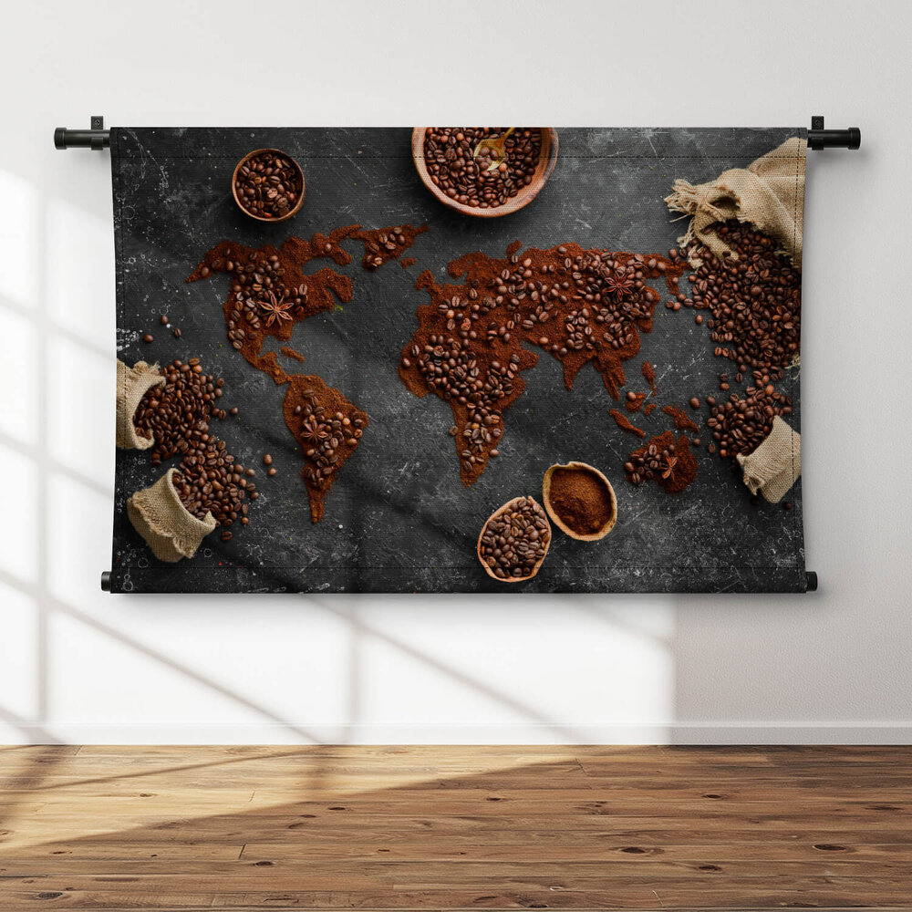 Wereldkaart van koffie