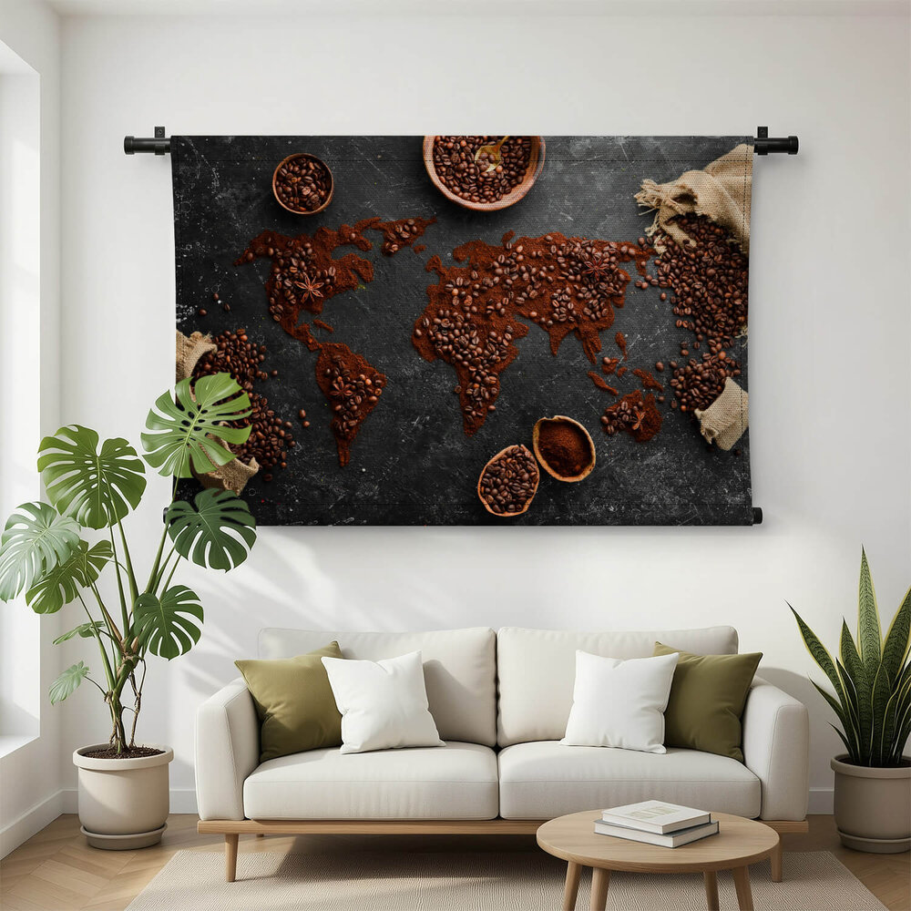 Wereldkaart van koffie
