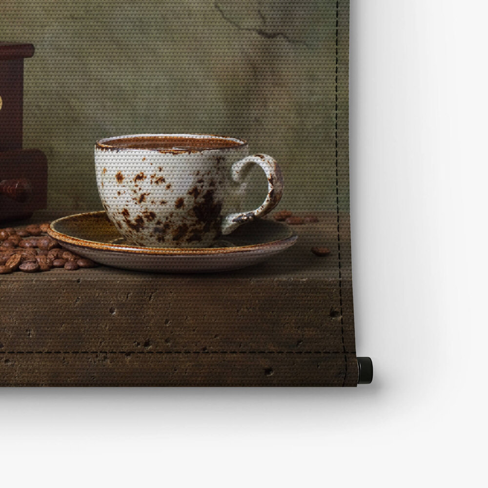 Nostalgisch tafereel van oude koffiemolen en koffiebonen