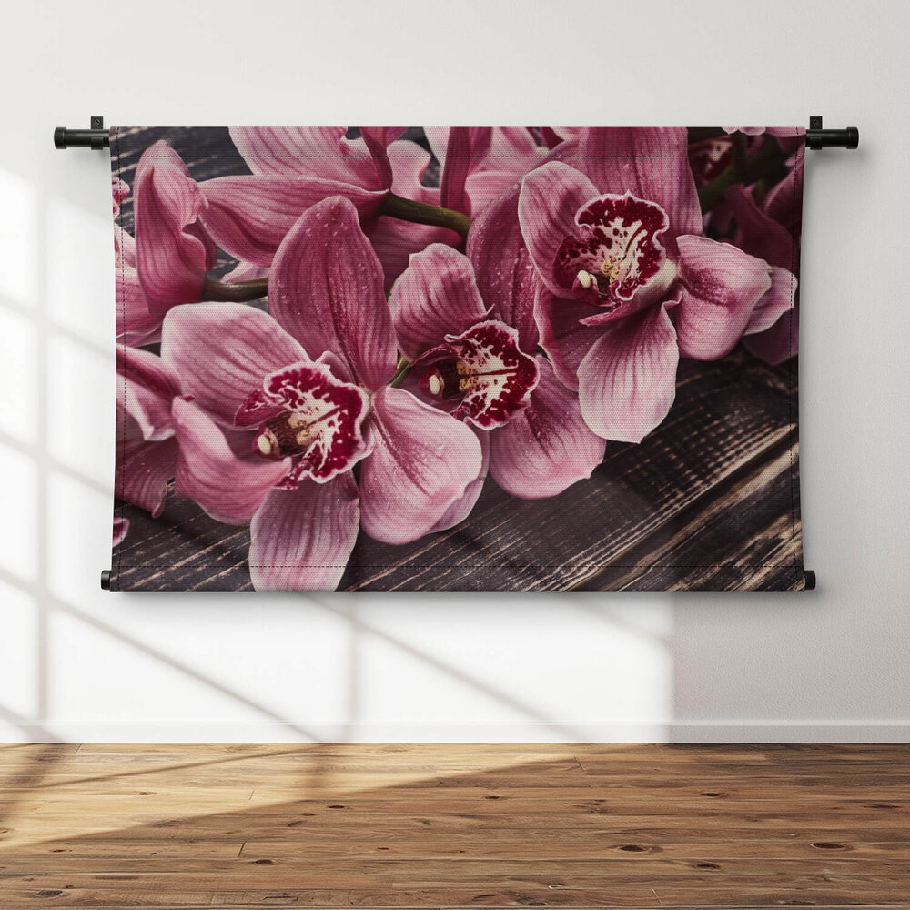 Roze orchideeën in retrostijl