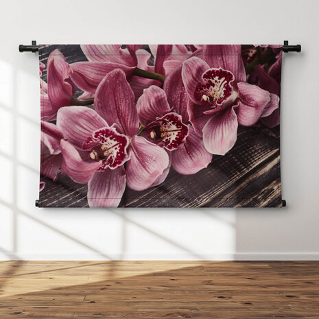 Roze orchideeën in retrostijl