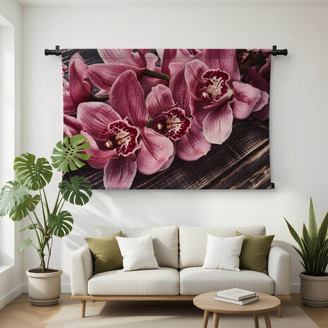 Roze orchideeën in retrostijl