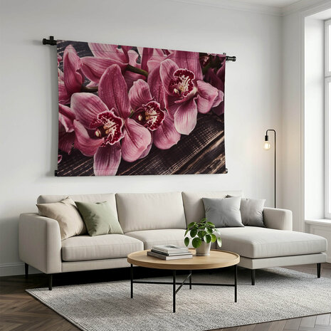 Roze orchideeën in retrostijl