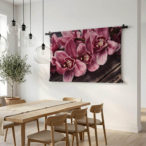Roze orchideeën in retrostijl