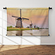 Windmolens in Kinderdijk bij zonsondergang