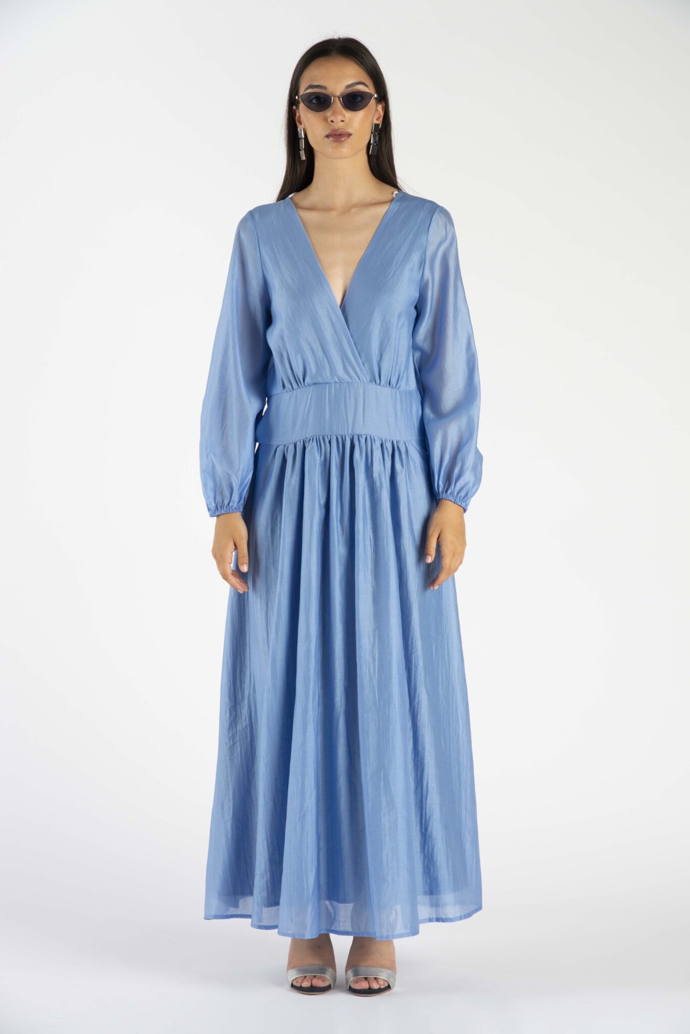LANACAPRINA ROBE LONGUE AVEC CEINTURE