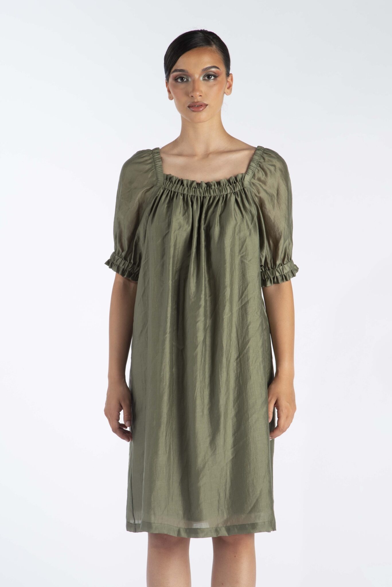 LANACAPRINA ROBE AVEC MANCHES BOUFFANTES