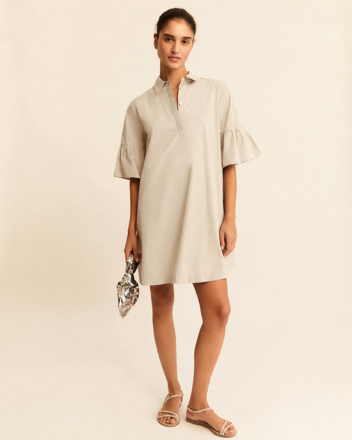 EMME MARELLE ROBE  À MANCHES VOLANTÉES