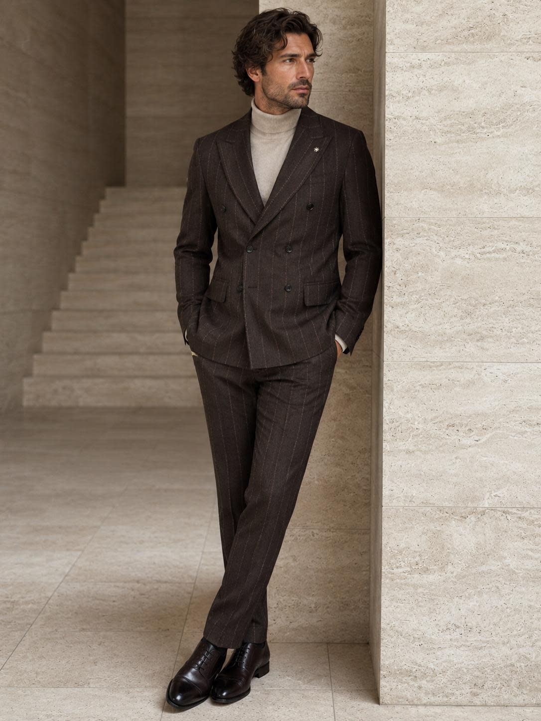 Costume croisé en flanelle