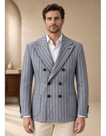 Veste croisée à rayures