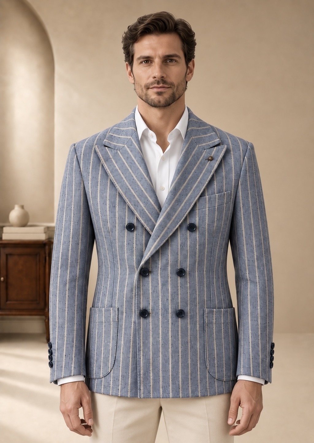 Veste croisée à rayures