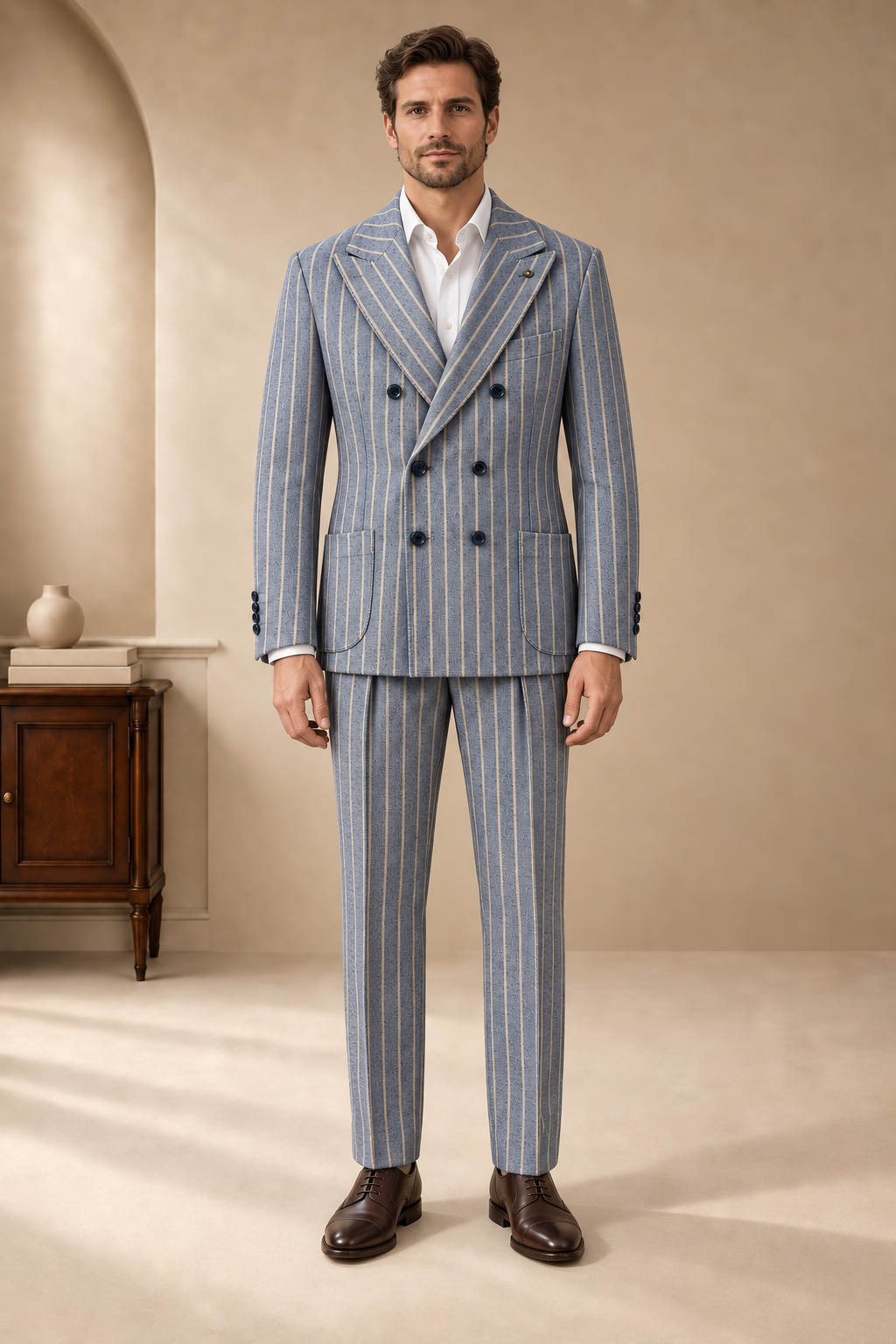 Veste croisée à rayures
