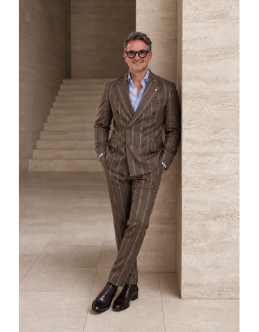 Costume croisé en flanelle