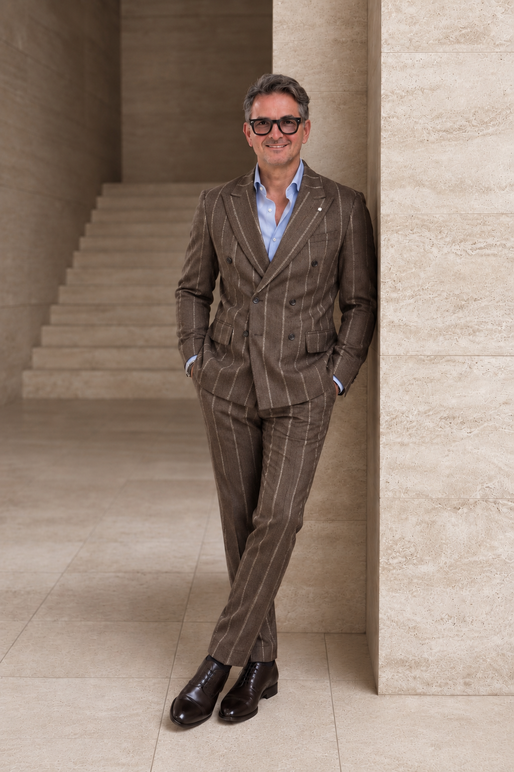 Costume croisé en flanelle