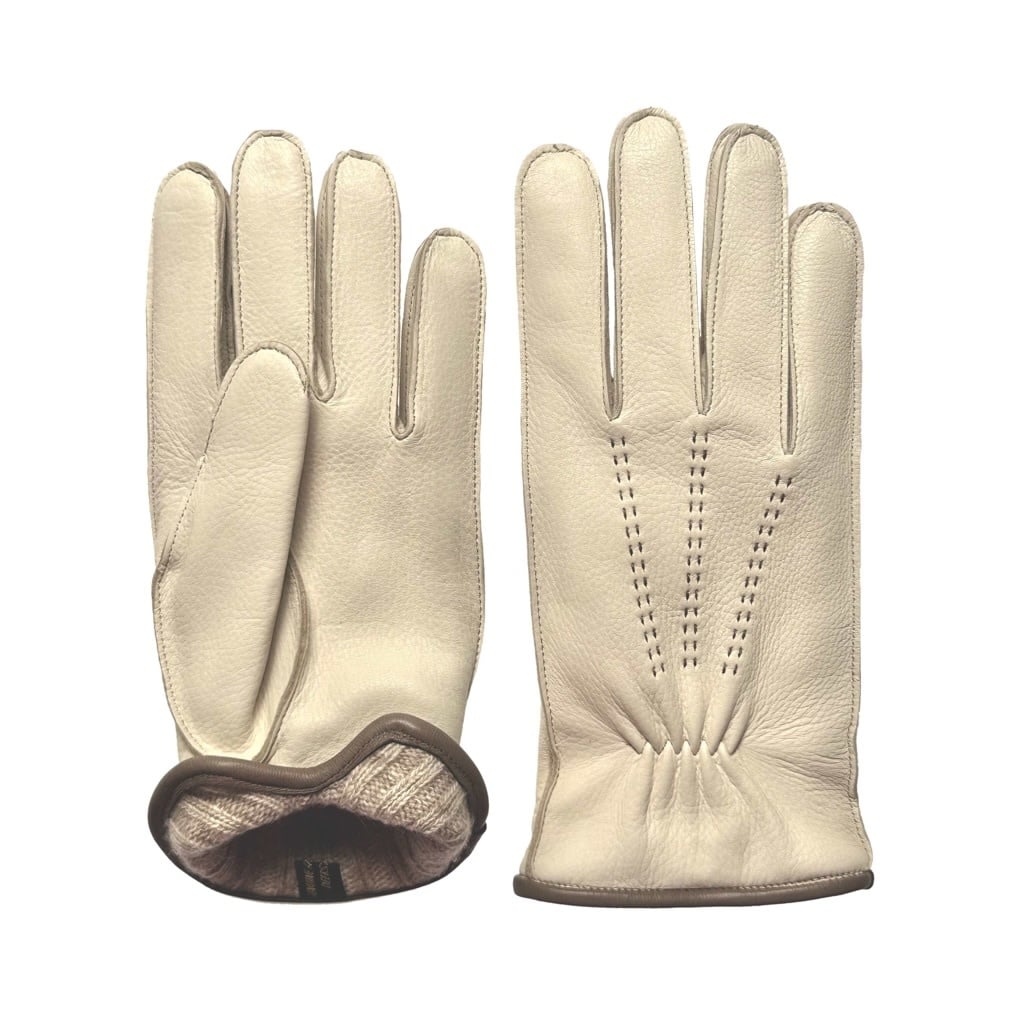 RESTELLI 57 Gant en cuir de cerf avec doublure en cachemire