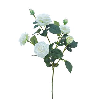 Mini Roos Kunstbloem | Kleur: Natuurlijk Wit | ↕ Lengte 70 cm | Per stuk