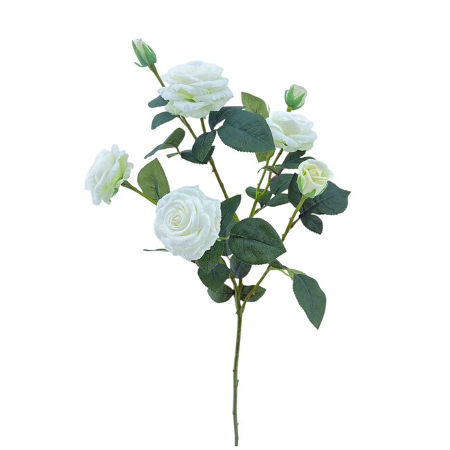 Mini Rosa Fiore artificiale | Colore: Bianco naturale | Lunghezza ± 70 centimetri | Venduta singolarmente