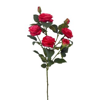 Mini Roos Kunstbloem | Kleur: Rood | ↕ Lengte 70 cm | Per stuk