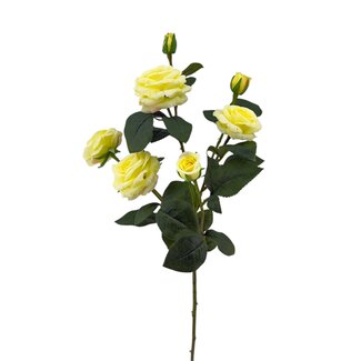 Mini Rose Artificial Flower | Color: Yellow | ↕ Length 70 cm  | Sold Individually