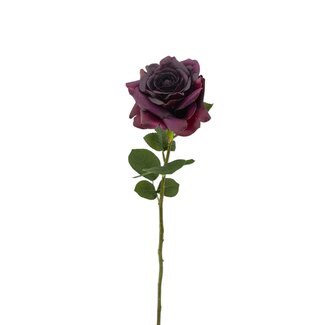 Rose Kunstig blomst | Farve: Mørkelilla | ↕ Længde 70 cm | Pr. stk.