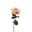 Roos Kunstbloem | Kleur: Roze Wit | ↕ Lengte 70 cm | Per stuk