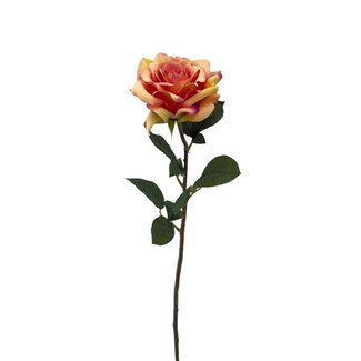 Rose Kunstblume | Farbe: Koralle | ↕ Länge 70 cm | Pro Stück