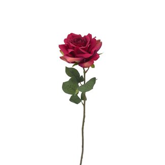 Roos Kunstbloem | Kleur: Bordeauxrood | ↕ Lengte 70 cm | Per stuk