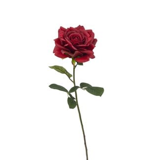 Rose artificielle | Couleur : Rouge | ↕ Longueur 70 cm | À l'unité