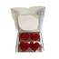 Preserved rose heads | Color: Red | Classic roses | Content 4 roses | Per box