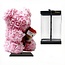 Ours en roses en mousse | Couleur : Rose | Support inclus