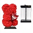 Ours en roses en mousse | Couleur : Rouge | Support inclus