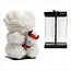 Ours en roses en mousse | Couleur : Blanc | Support inclus