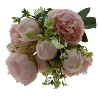 Boeket Pioenroos Kunstbloem | Kleur: Roze | ↕ Lengte: 45 cm | Per stuk