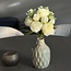 Boeket Pioenroos Kunstbloem | Kleur: Wit | ↕ Lengte: 45 cm | Per stuk