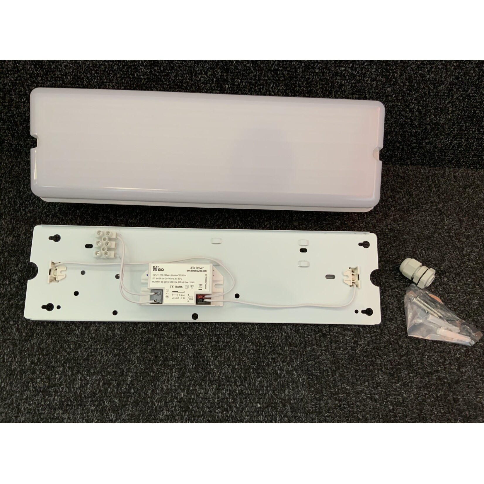 IP52 Armatuur 360x115x90mm met opalen kap exclusief verlichtingsbron - Copy - Copy - Copy - Copy
