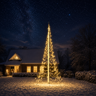 Xmas Starlight® Xmas Starlight® | 5 meter vlaggenmast-kerstboom | 1000 LED-lampjes | Warm wit | inclusief timer
