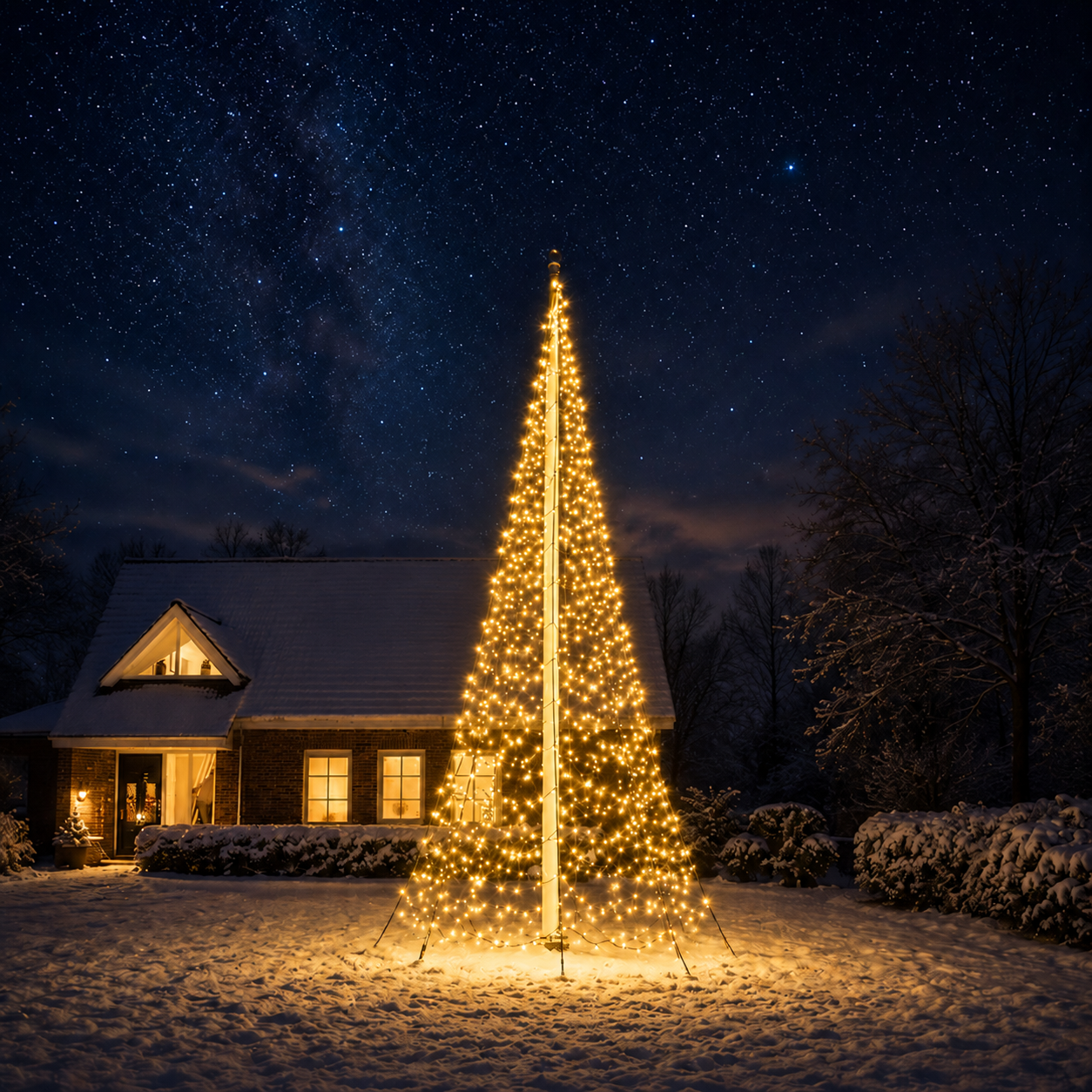 Xmas Starlight® Xmas Starlight® | 12 meter vlaggenmast-kerstboom | 5000 LED-lampjes | Warm wit | inclusief smartplug