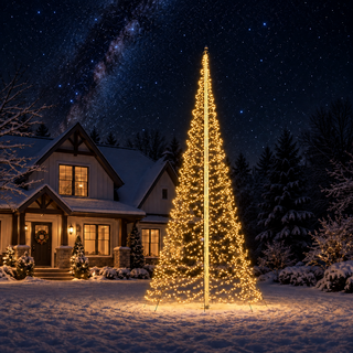 Xmas Starlight® Xmas Starlight® TWINKLE | 6 meter vlaggenmast-kerstboom | 2000 LED-lampjes | Warm wit | twinkle-effect