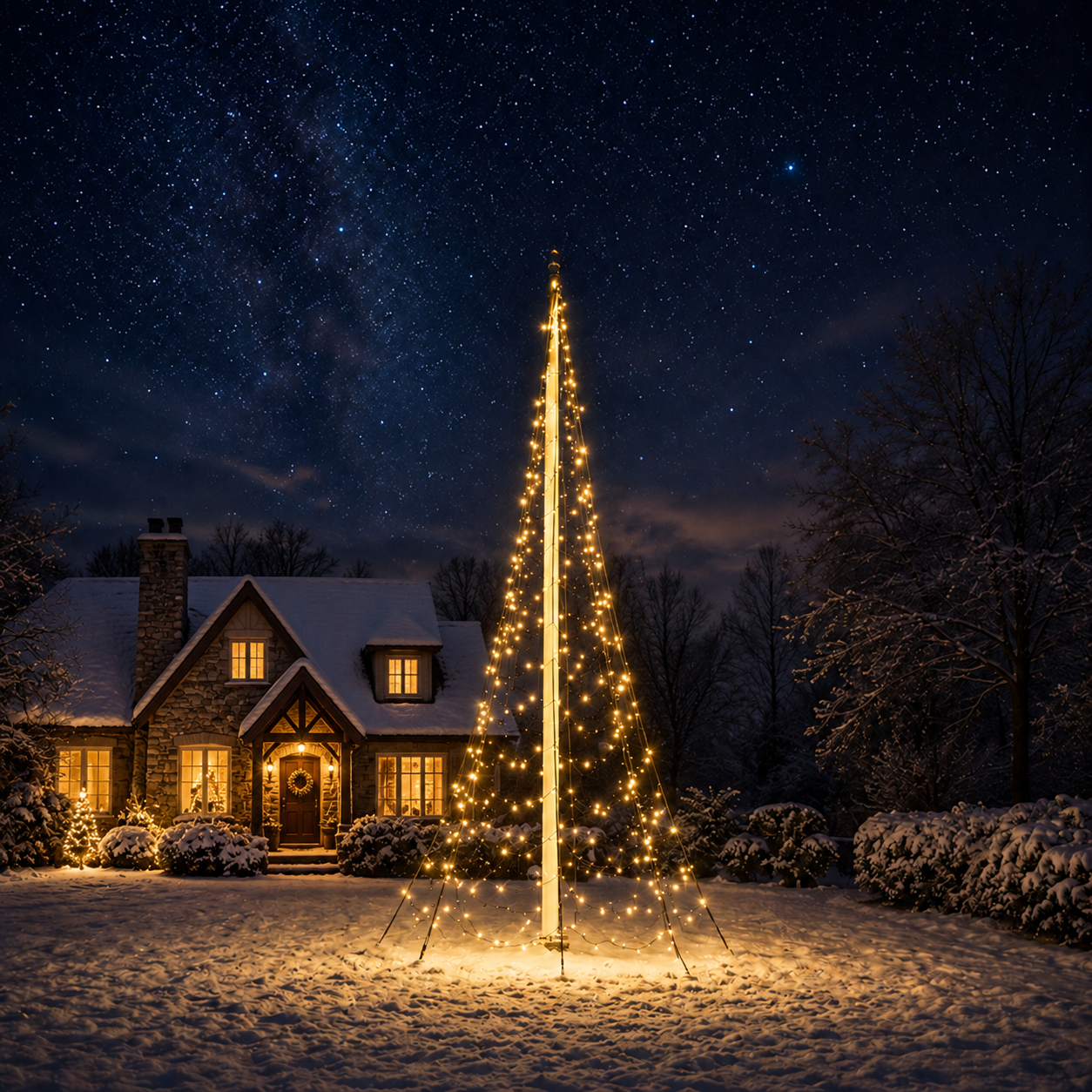 Xmas Starlight® Xmas Starlight® | 6 meter vlaggenmast-kerstboom | 1200 LED-lampjes | Warm wit | inclusief timer