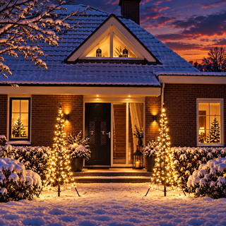 Xmas Starlight® Xmas Starlight® | Set van 2 kerstbomen | 1,8 meter | 2x 80 LED-lampjes | Warm wit | inclusief masten