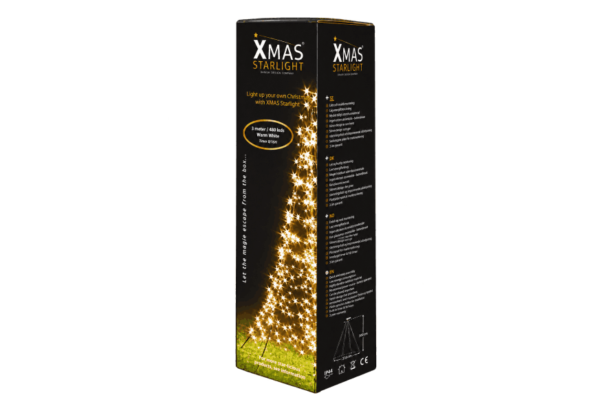 Xmas Starlight® Xmas Starlight® TWINKLE| 3 meter kerstboom | 480 LED-lampjes | Warm wit | inclusief mast