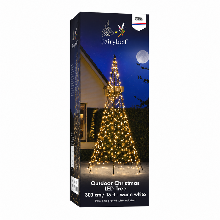 Fairybell LED Kerstboom 3 Meter LED Warm Wit Inclusief Mast